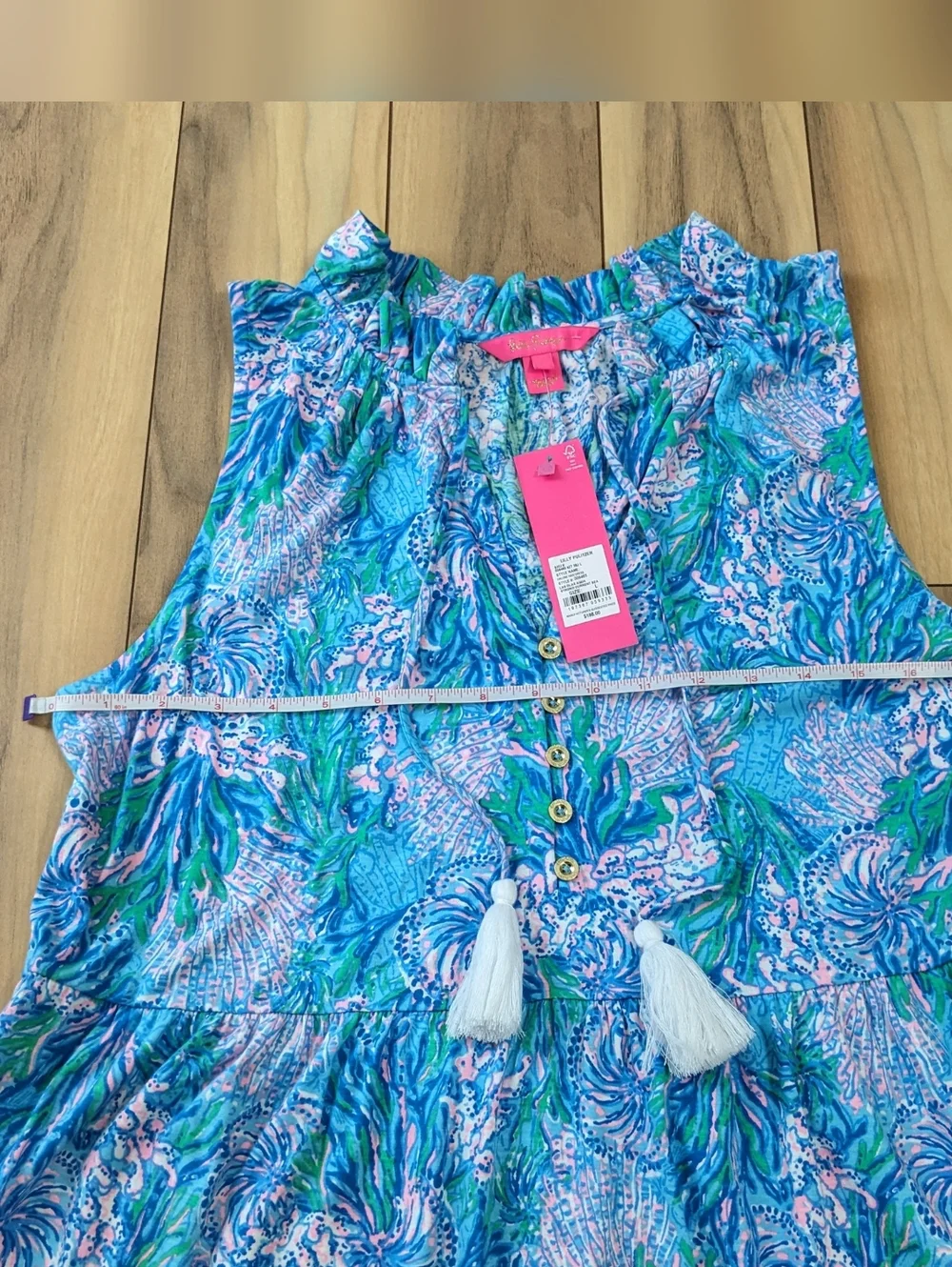 NWT! Lilly Pulitzer Malone Maxi Dress  Las Olas Aqua Strong Current Sea Size L - Picture 9 of 14